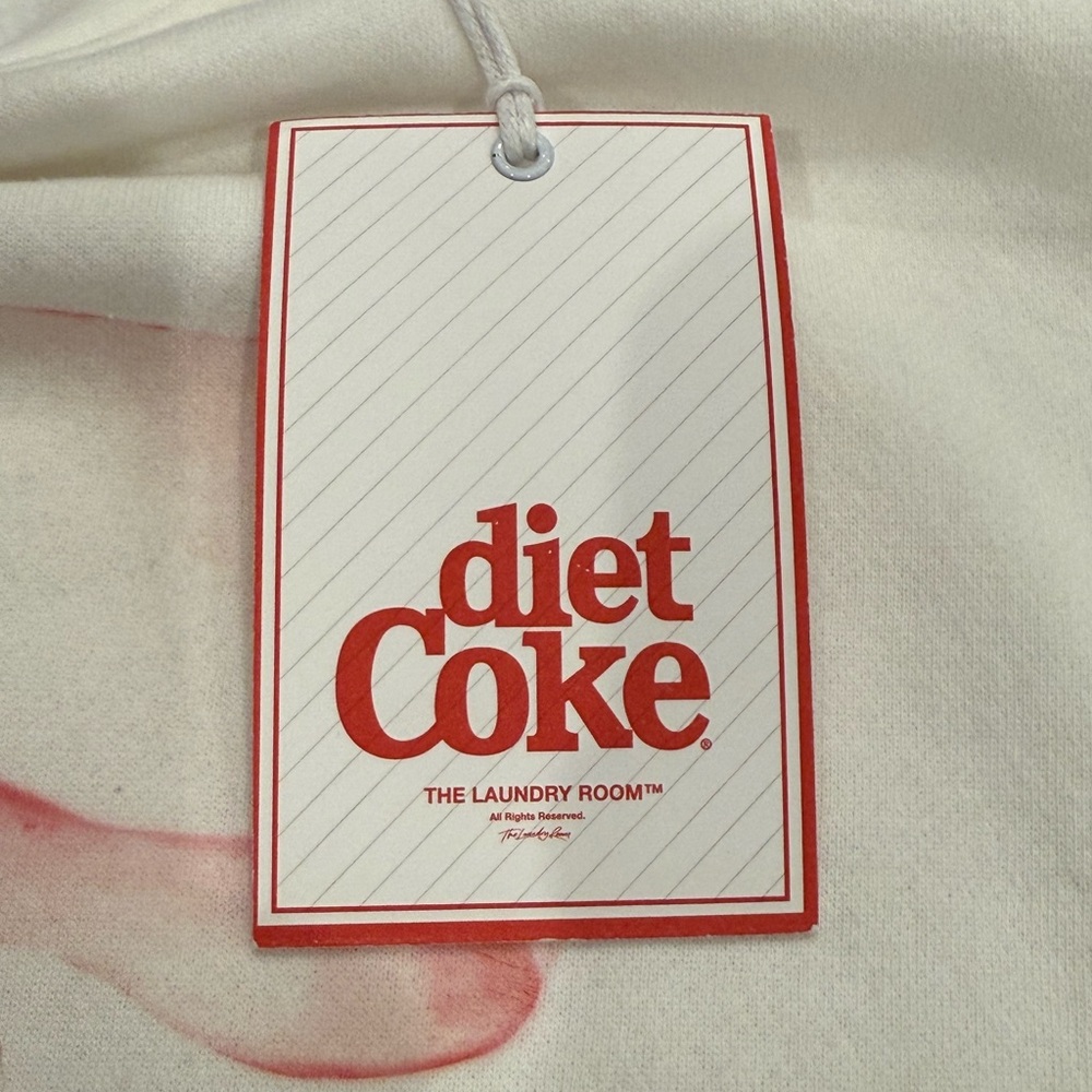 THE LAUNDRY ROOM Diet Coke Pink Bow Oversized Sweatshirt White Size Small - Picture 5 of 10